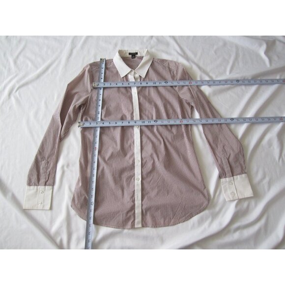 Women's Anne Taylor Button Stripes Long Sleeve Shirt Sz 8 (WB446) - Picture 3 of 8